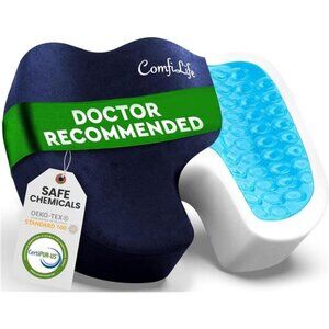 Gel Memory Foam Seat Cushion Tailbone Coccyx Pillow Office Chair Car Back Pain